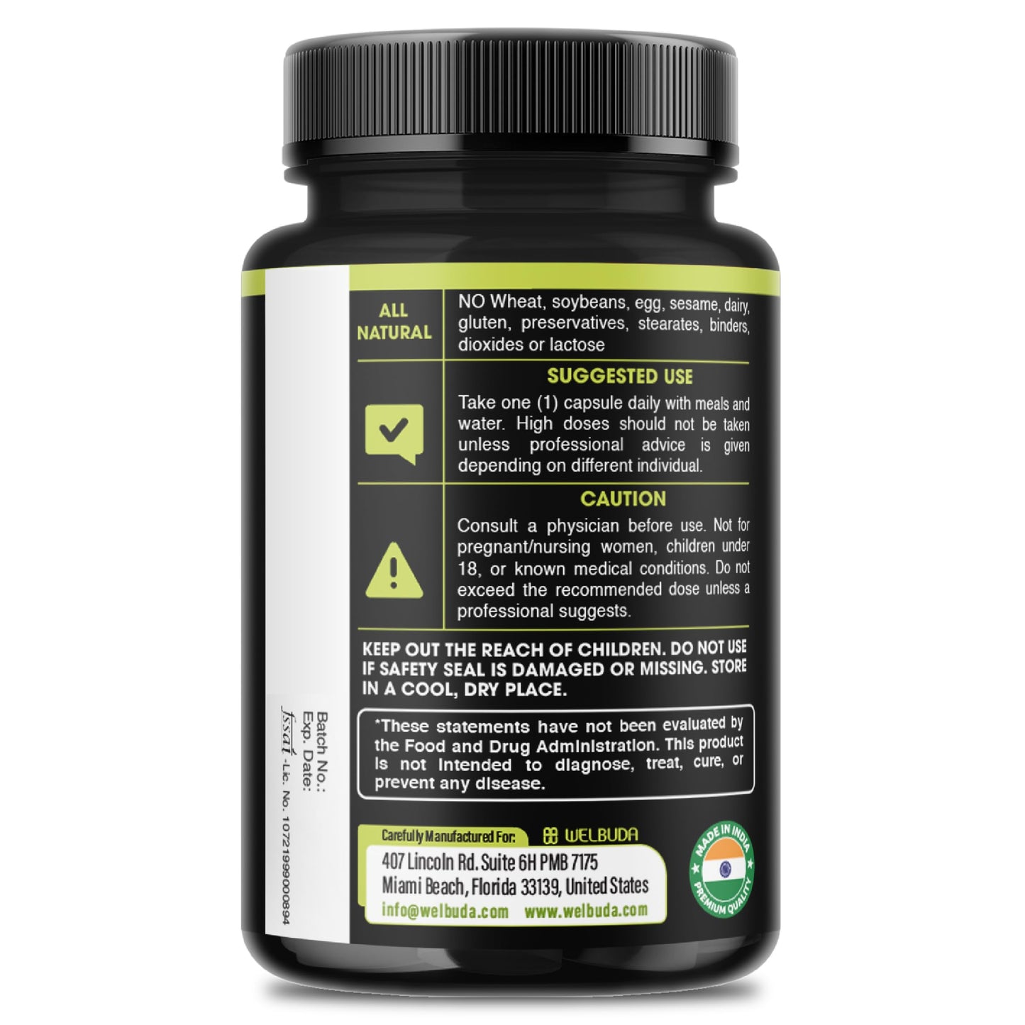 Suplemento WELBUDA NAD+ 5 en 1 botella y caja