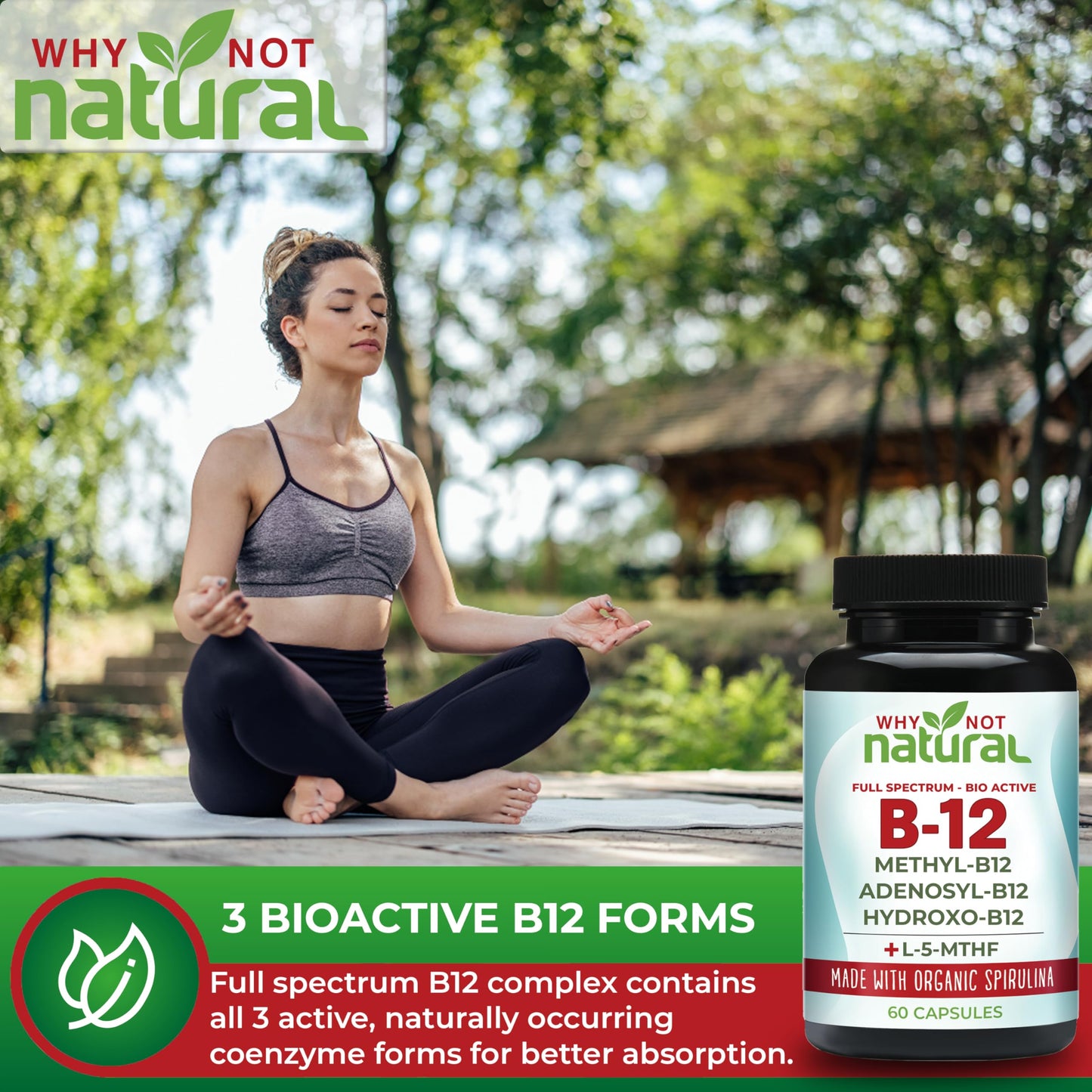 Suplemento Why Not Natural vitamina B12 para energía y salud nerviosa