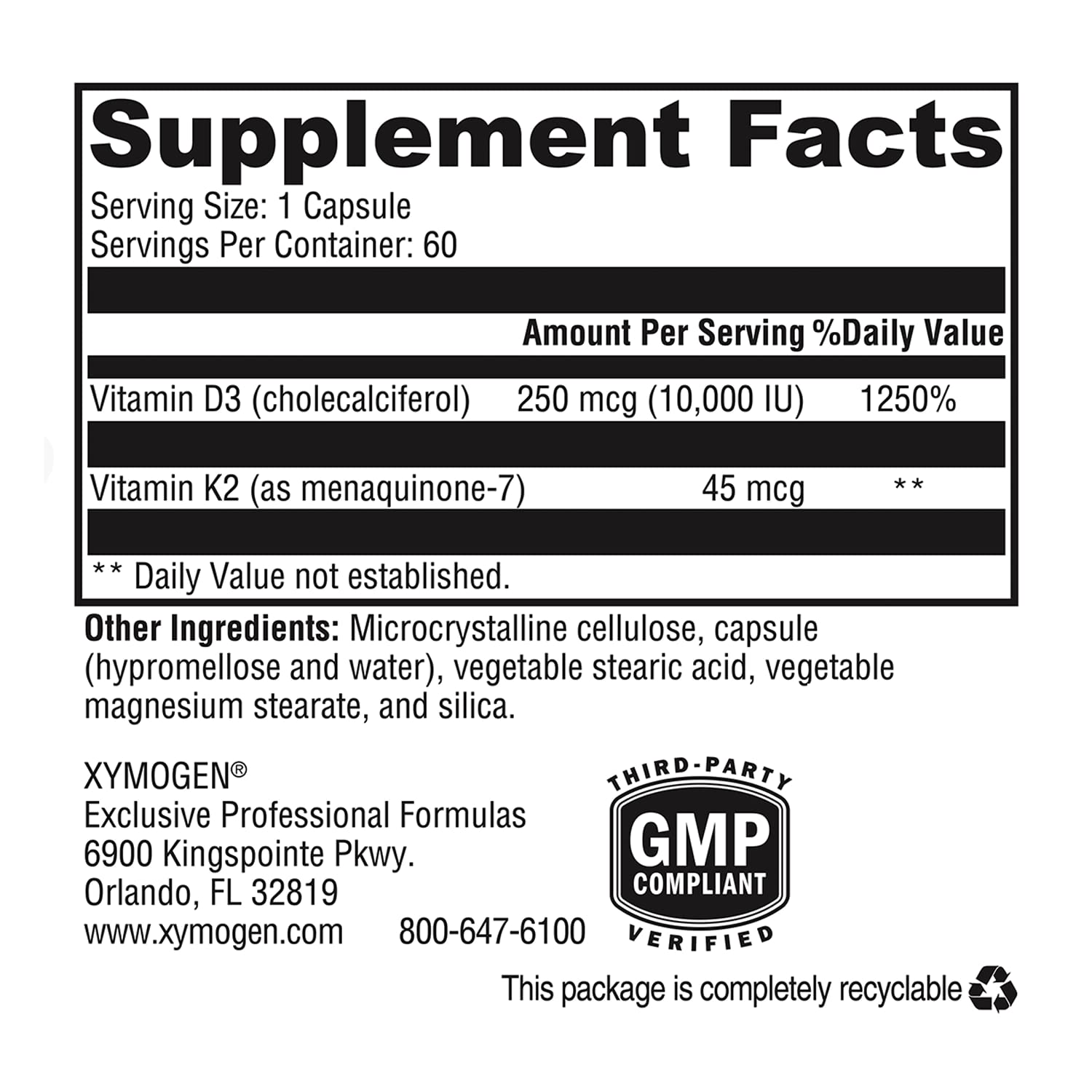 Suplemento XYMOGEN para salud cardiovascular y ósea