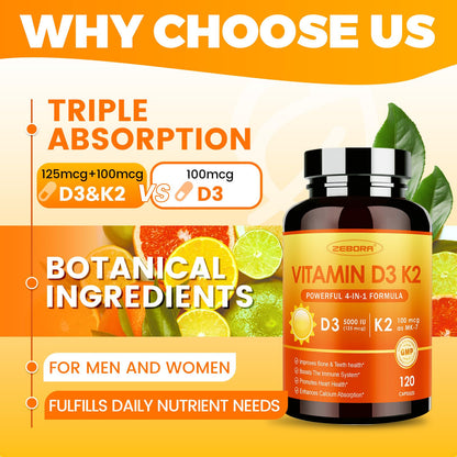 Suplemento zubora de vitamina d3 k2 zinc y selenio para salud integral