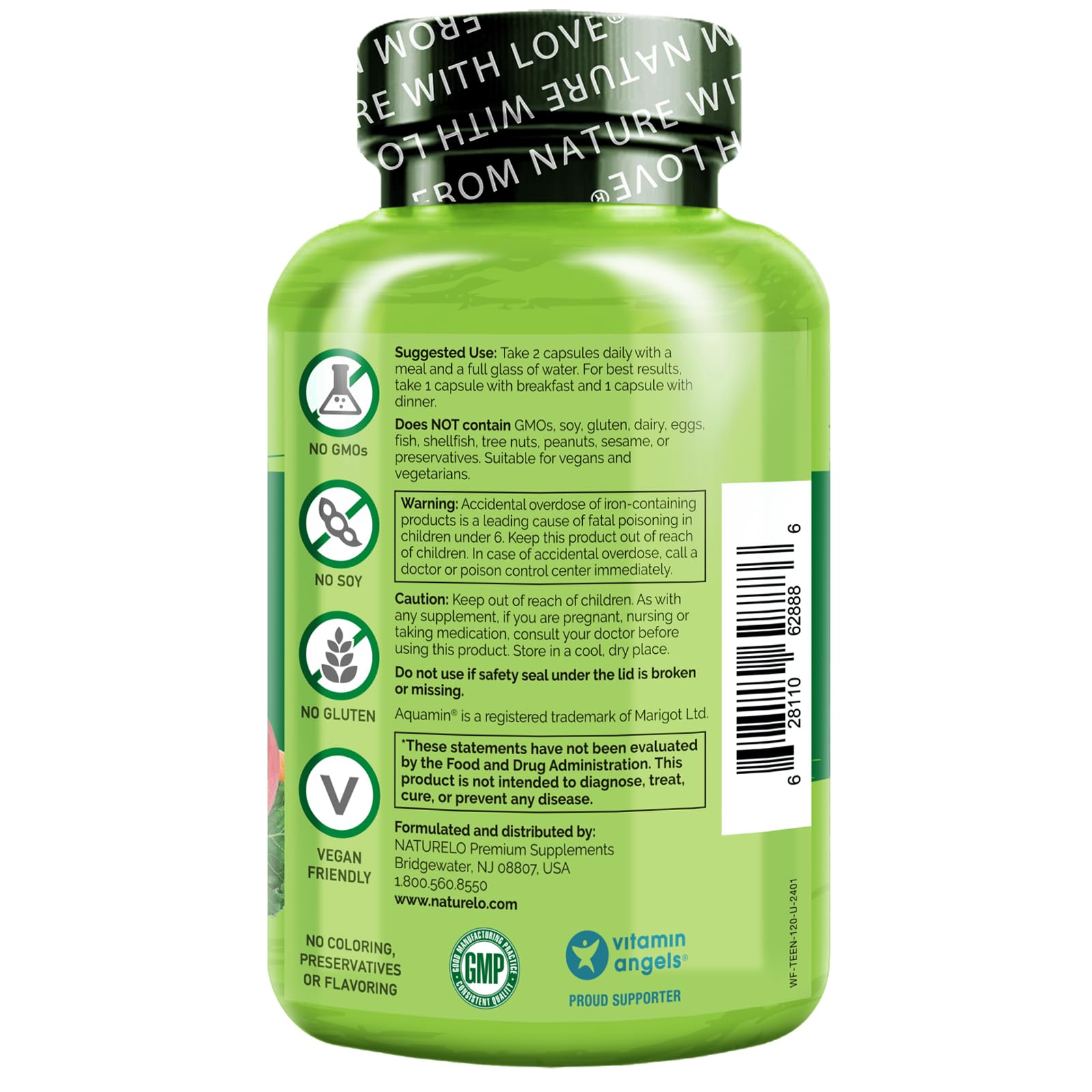 Suplementos adecuados para adolescentes en multivitamínico Naturelo.