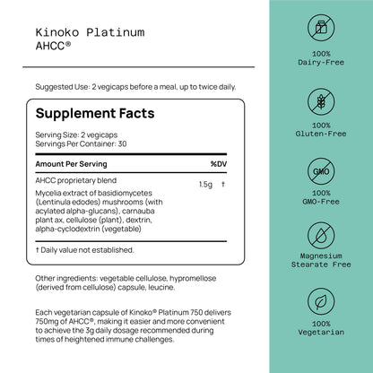 suplementos ahcc kinoko platinum y advasorb vitamina c