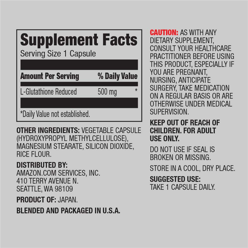 Suplementos Amazon Elements Glutatión y Vitamina C