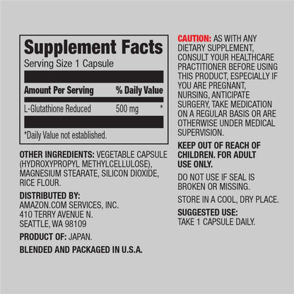 Suplementos Amazon Elements Glutatión y Vitamina C