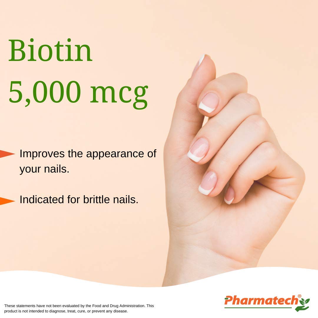 Suplementos de biotina PHARMATECH 120 cápsulas