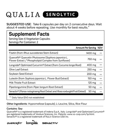 Suplementos celulares Qualia Life y Senolytic NEUROHACKER COLLECTIVE