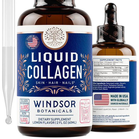 Suplementos líquidos Windsor Botanicals vitamina b12 y colágeno