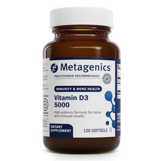 Suplementos Metagenics D3 5000 softgels y PhytoMulti tabletas