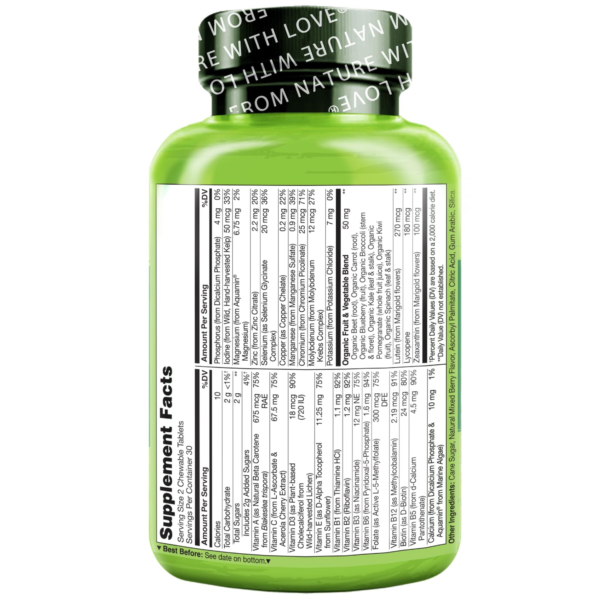 suplementos naturelo con frutas y verduras para niños