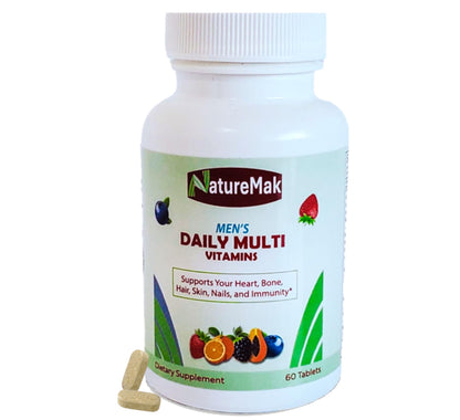 Suplementos NatureMak en tabletas para salud masculina.