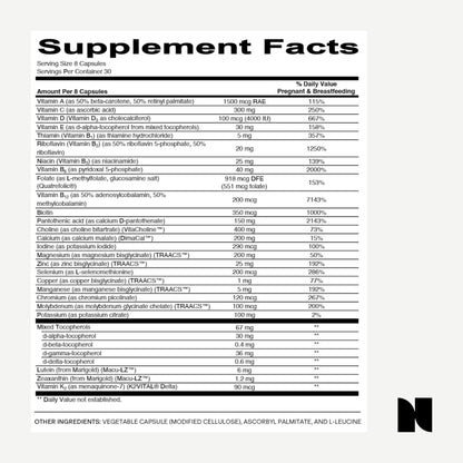 Suplementos Needed bienestar prenatal completo
