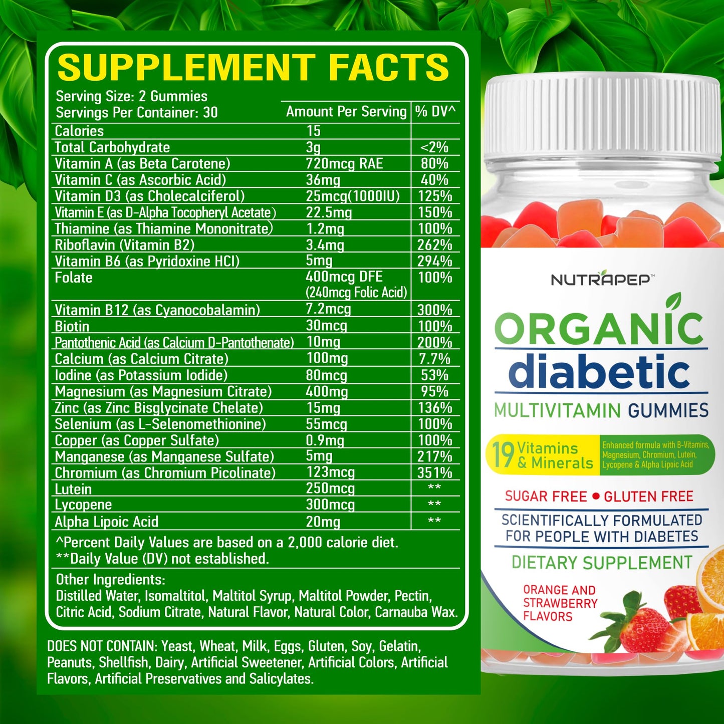 Información de suplementos NutraPep - sin alérgenos.