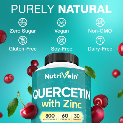 Suplementos Nutrivein quercetina zinc para apoyo respiratorio y cardiovascular