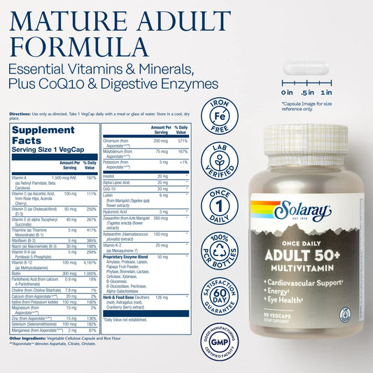 Suplementos para adultos mayores de 50 años