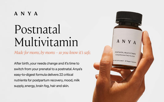 Suplementos postnatales ANYA con omega-3 vegano y vitaminas
