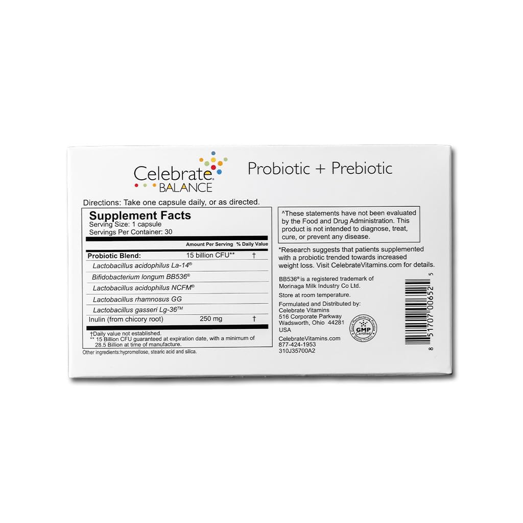 Suplementos probióticos dentro de caja