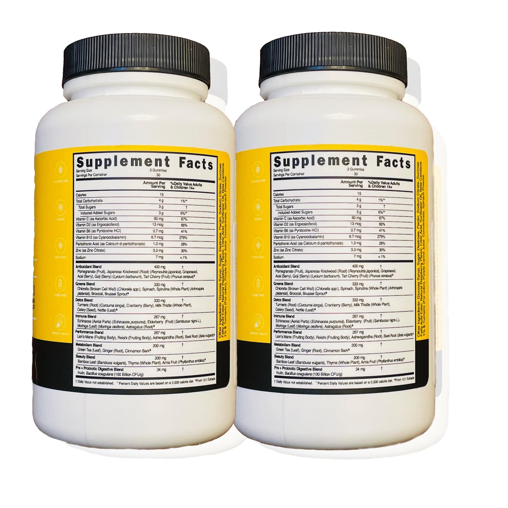 Suplementos super greens con 60 gomitas