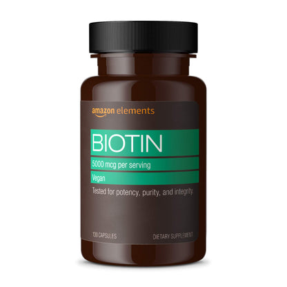 Suplementos veganos Amazon Elements hierro y biotina