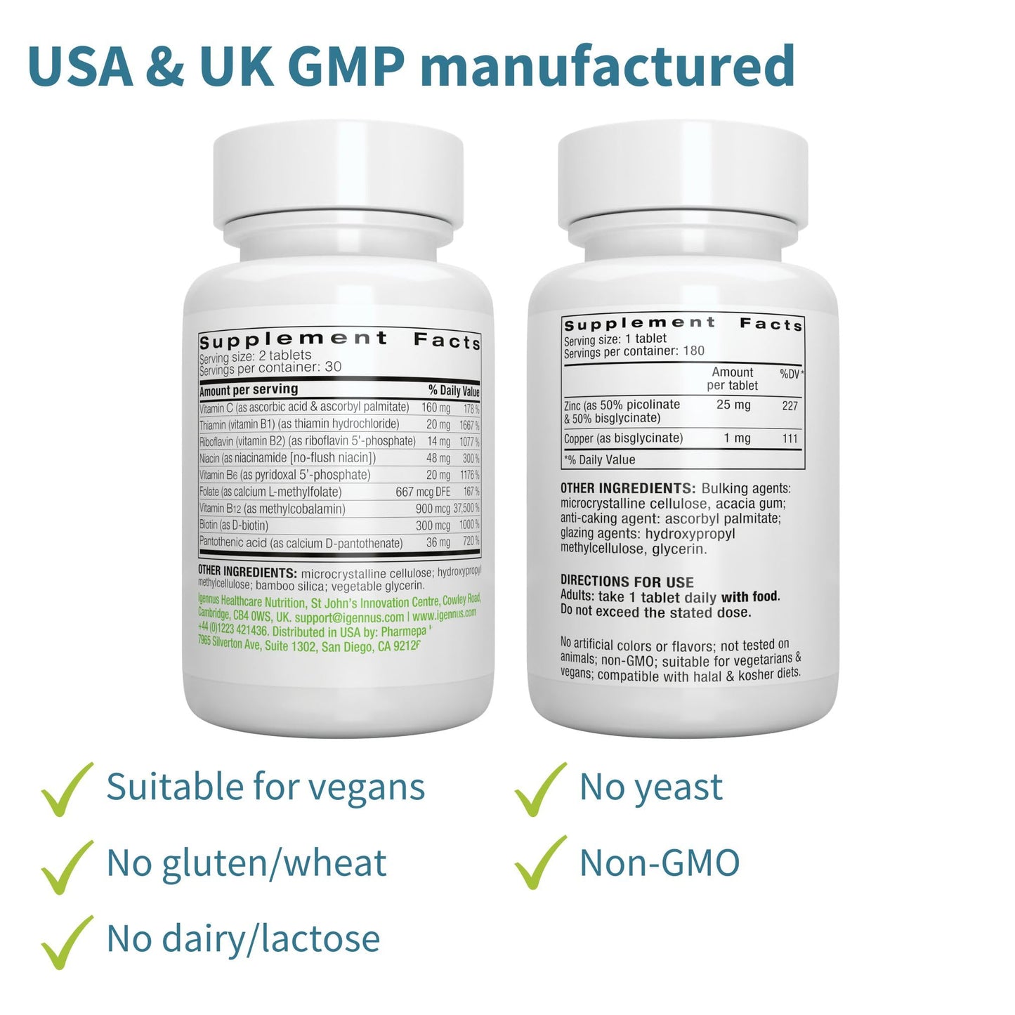 Suplementos veganos de Igennus para energía y salud