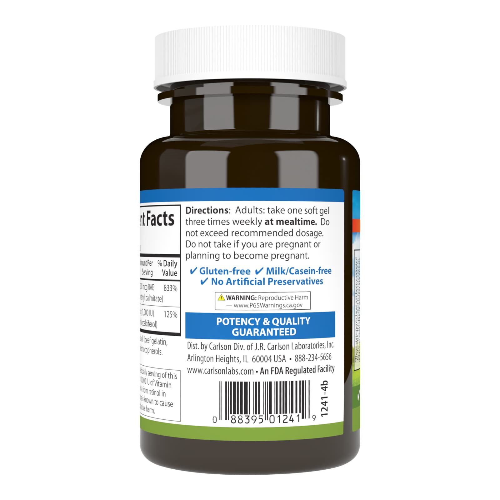 Suplementos vitaminas a y d para apoyo visual y piel saludable Carlson