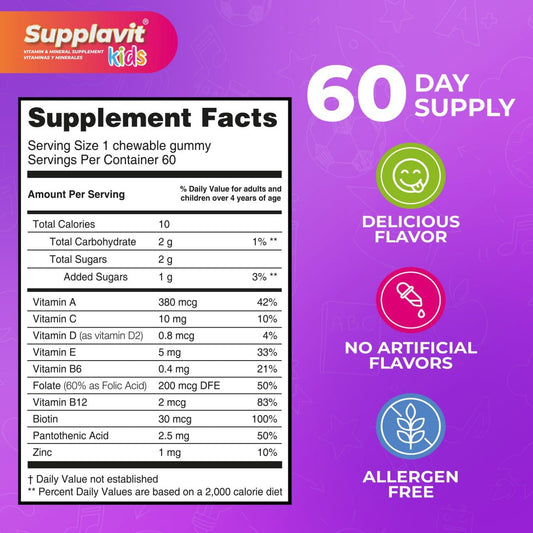 SUPPLAVIT Kids 60 gominolas, frutas naturales