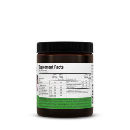 Supplement facts de las gomitas multivitaminas orgánicas para niños.