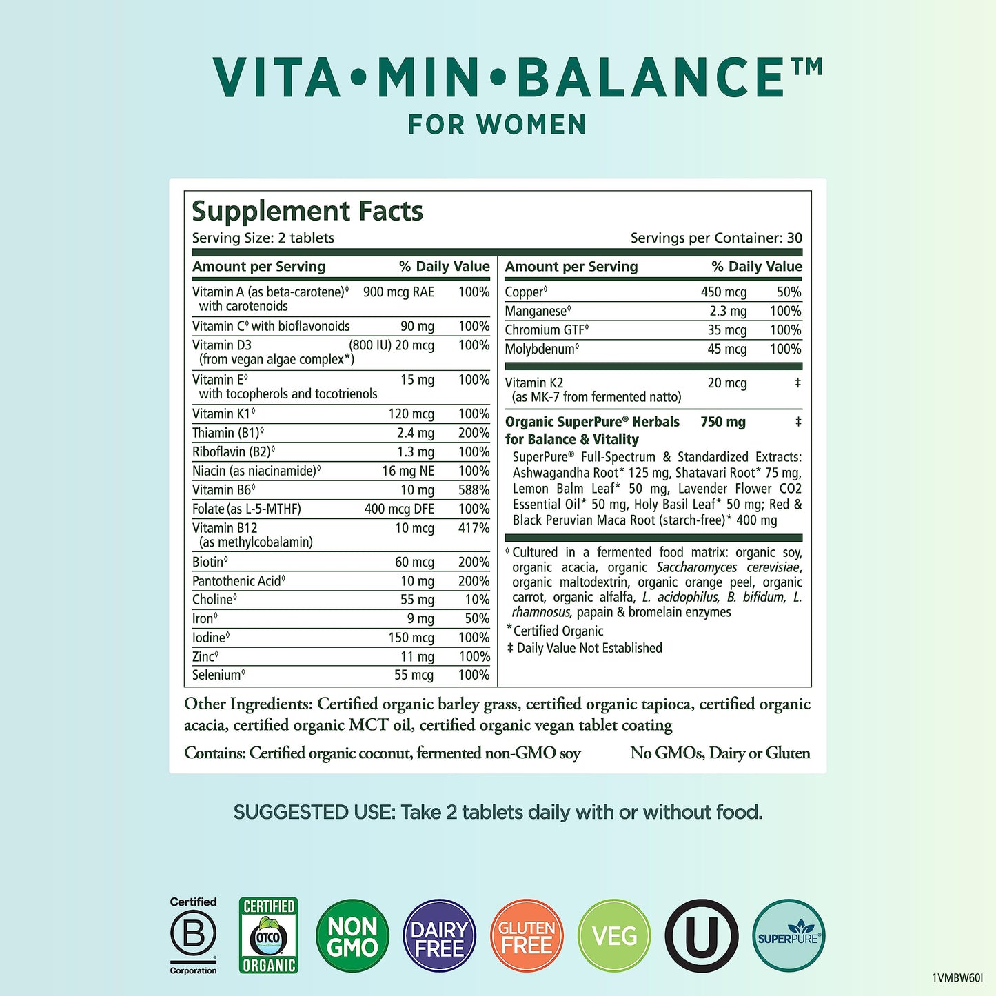 VitaMinBalance suplemento nutricional para mujeres.