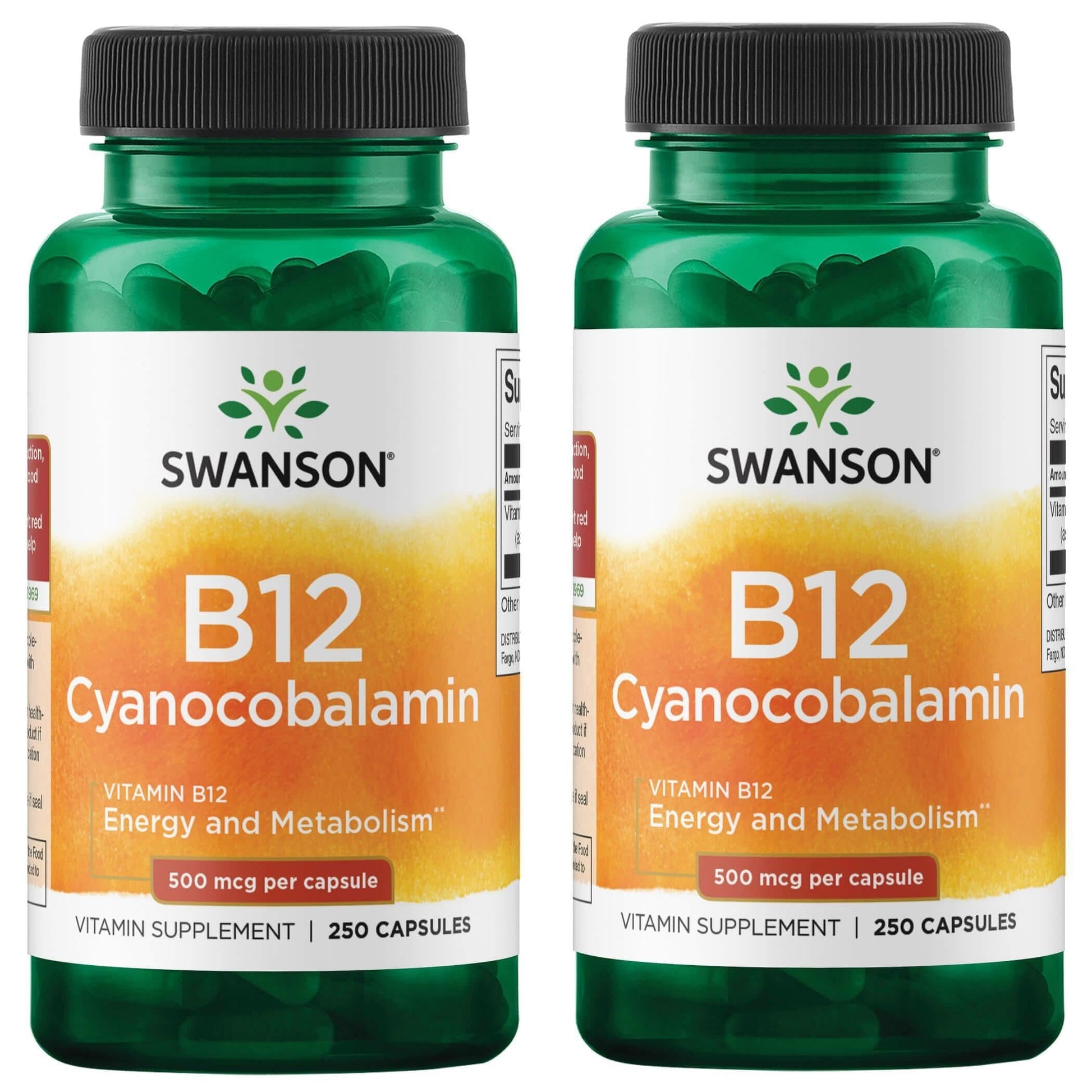 Cápsulas Swanson B12 cianocobalamina 500mcg
