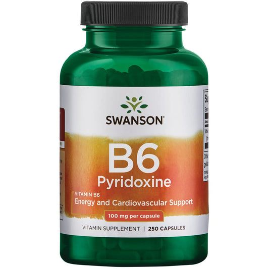 Swanson B6 Piridoxina suplemento 250 cápsulas