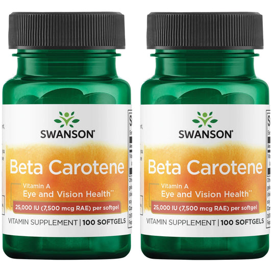 Swanson beta-caroteno vitamina a 25000 iu 100 softgels frasco