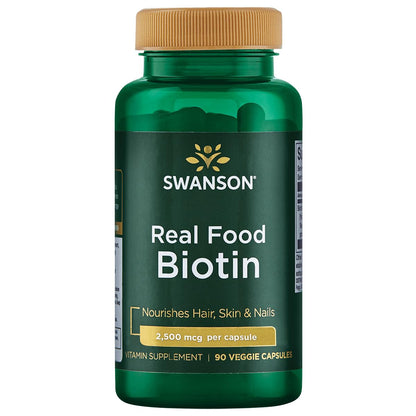 Swanson biotina cápsulas vegetales orgánicas para cabello piel uñas