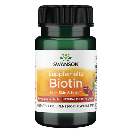 Swanson biotina sublingual 5000 mcg 60 tabletas masticables
