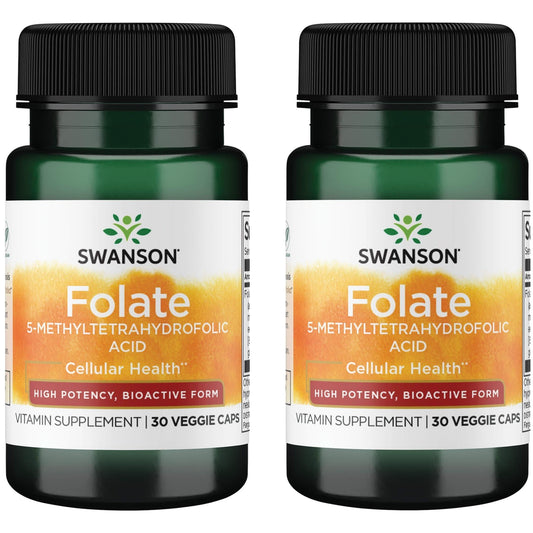 Swanson Folato 5-MTHF cápsulas veganas paquete doble