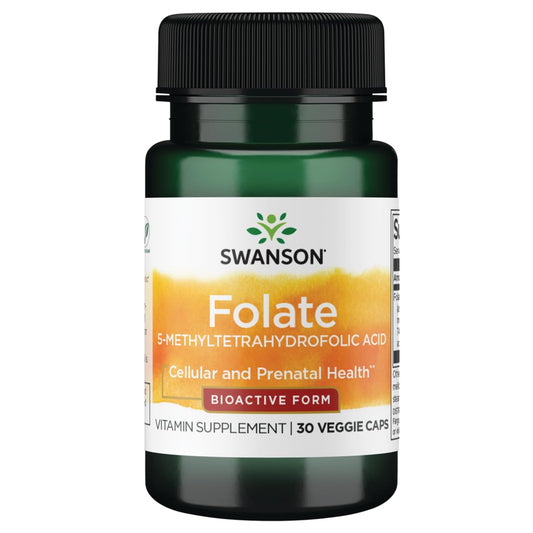 Swanson Folato cápsulas vegetarianas frasco