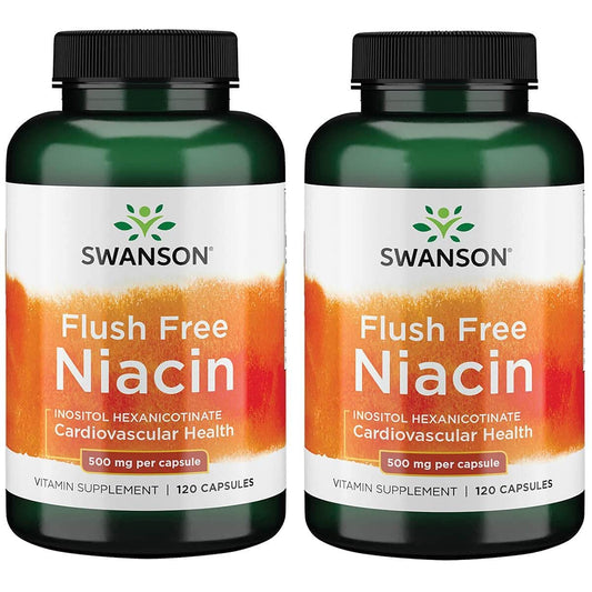 Paquete de 2 cajas Swanson Niacina Flush Free 500 mg