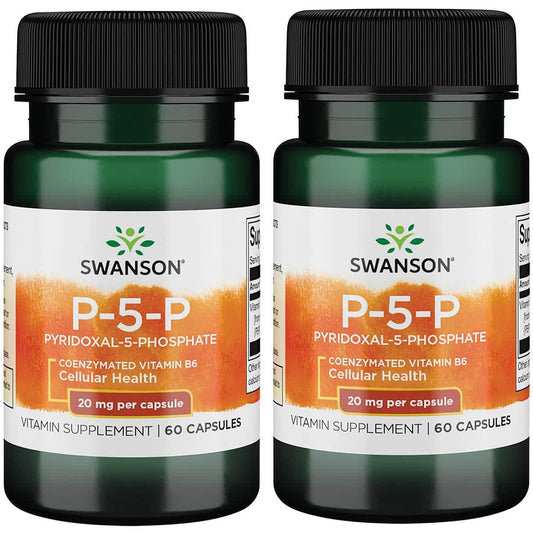 Swanson P-5-P vitamina B6 20 mg paquete doble 60 cápsulas