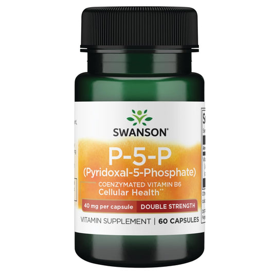 Swanson P-5-P suplemento vitamina B6 coenzimada 40 mg 60 cápsulas