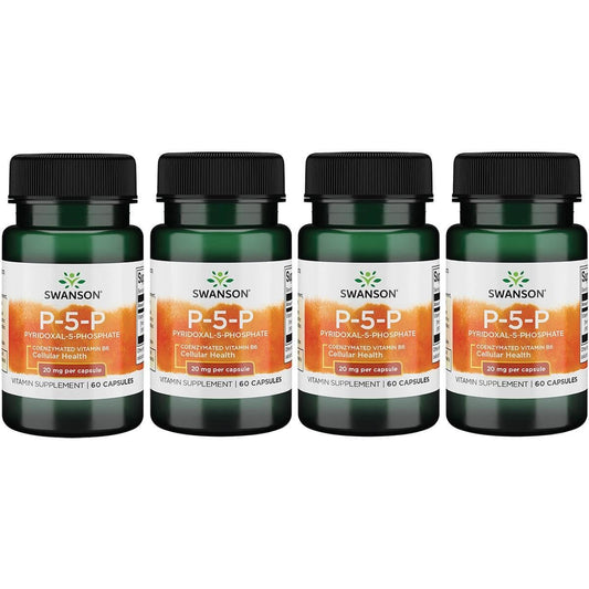 Swanson P-5-P vitamina b6 coenzimada 20mg pack de 4 con 60 cápsulas