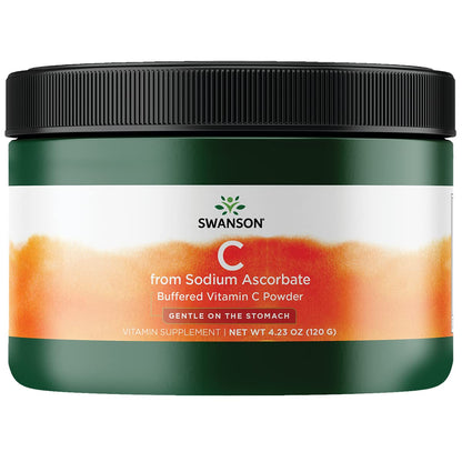 Swanson polvo vitamina C ascorbato de sodio 120g envase frontal