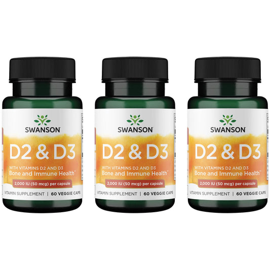 Swanson suplemento vitamina d2 d3 paquete de 3 vista frontal