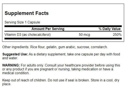 Swanson suplemento vitamínico alta potencia D3 para huesos