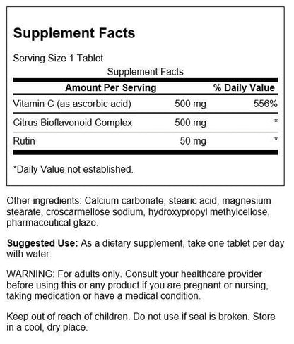 Swanson Vitamina C suplemento etiqueta lateral