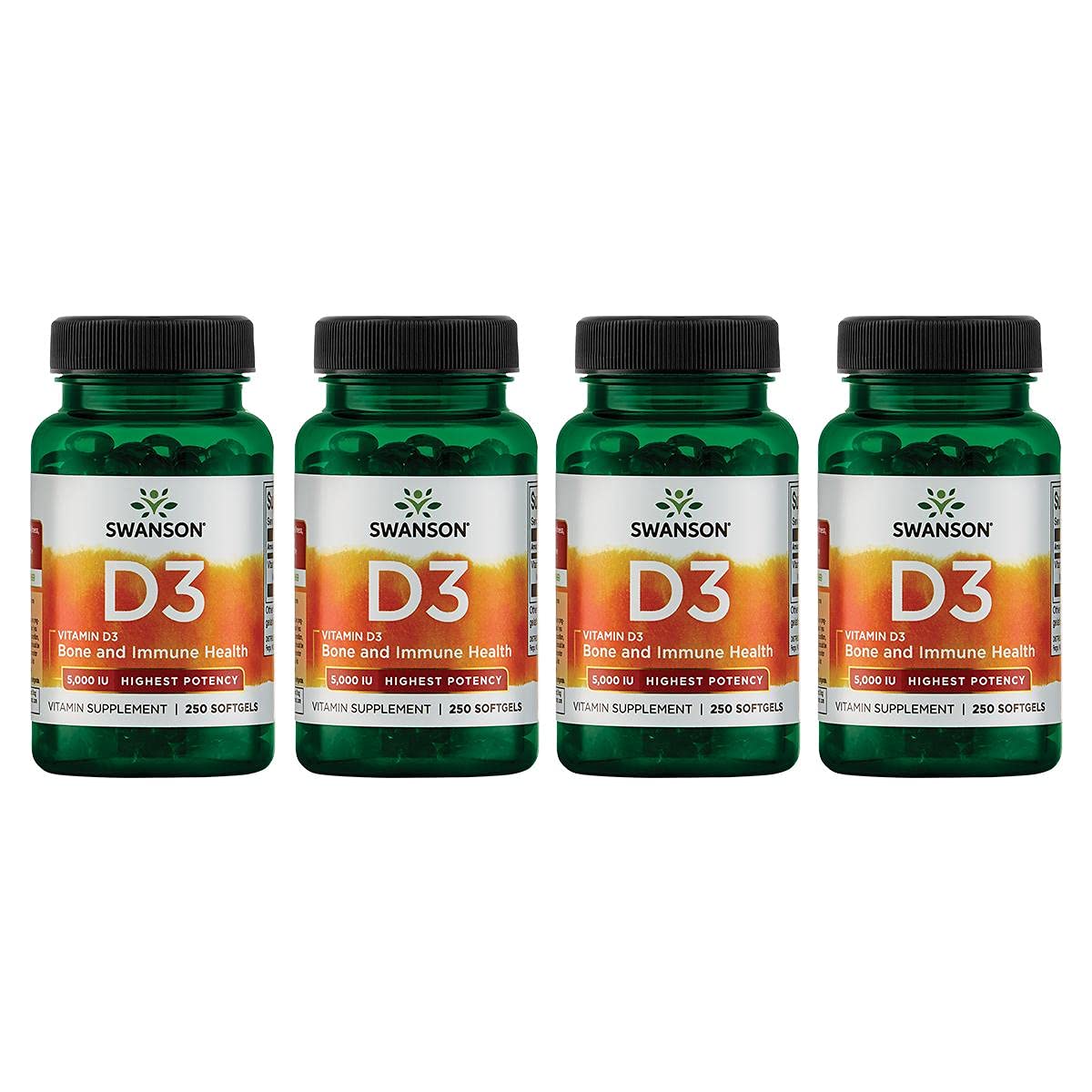 Swanson vitamina D3 suplemento salud ósea 250 cápsulas