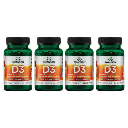 Swanson vitamina D3 suplemento salud ósea 250 cápsulas