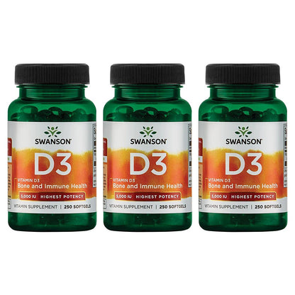 Swanson vitamina d3 suplemento salud ósea sistema inmunológico 250 cápsulas
