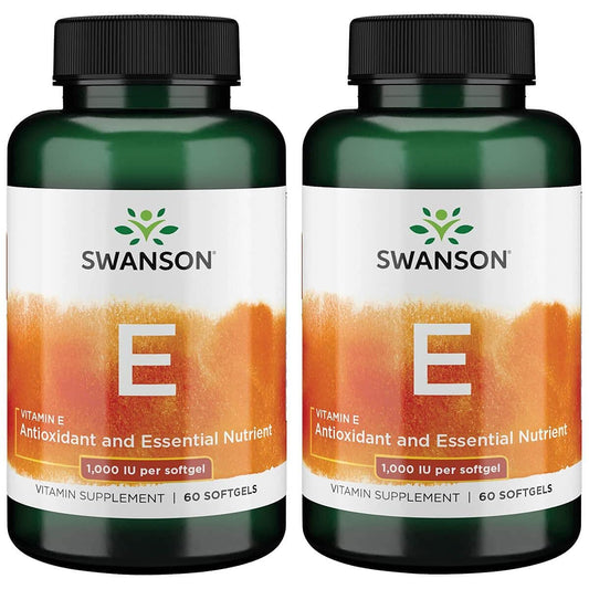 Swanson vitamina e 1000 UI 60 cápsulas blandas paquete 2