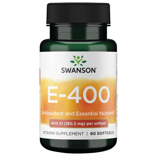Swanson Vitamina E 400 IU 60 cápsulas blandas frasco