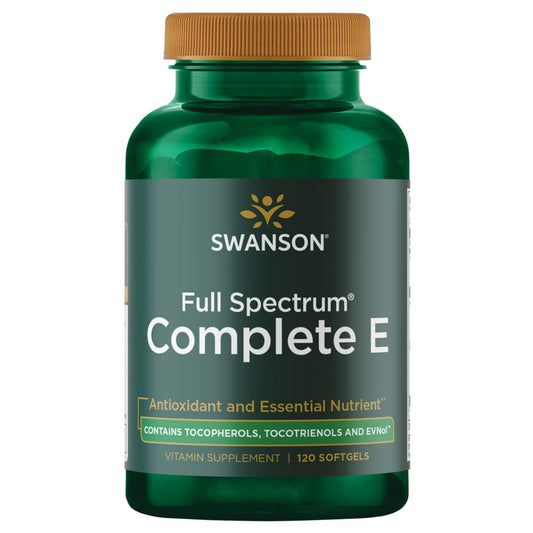 Frasco de Vitamina E espectro completo Swanson 120 cápsulas