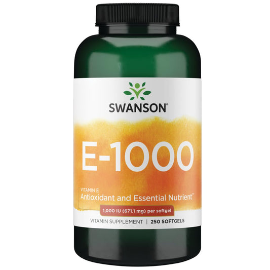 Swanson vitamina E natural 1000 UI 250 cápsulas blandas antioxidante