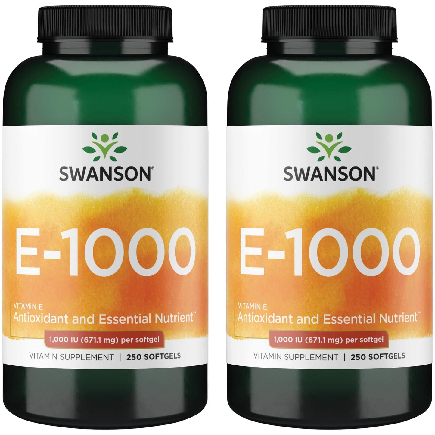 Swanson vitamina E natural 1000 UI 250 cápsulas blandas pack 2